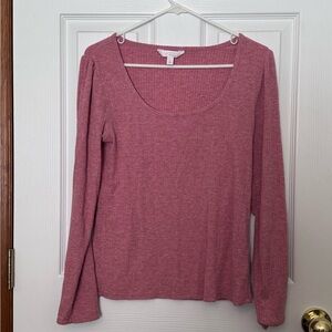 LC Lauren Conrad Dusty Rose Long Sleeve Top